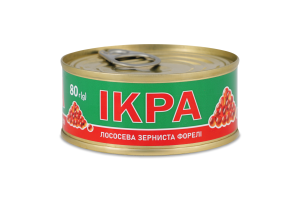 Ікра лососева форелі зерниста 80г ж/б з ключем