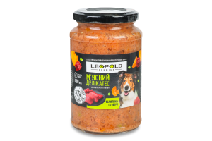 Корм д/собак М'ясний делікатес Преміум беззерновий з телятиною та овочами 400г твіст/б Леопольд