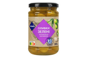 Оливки Премія зелені фаршировані часником