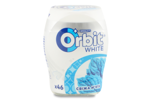 Гумка жувальна без цукру з підсолоджувачами Свіжа м'ята Природна білизна зубів White Orbit п/б 64г