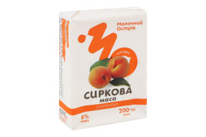 Масса творожная 8% сладкая с курагой Молочний острів м/у 200г
