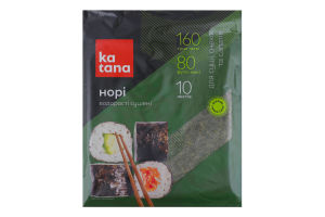 Водоросли морские сушеные 10 листов для суши, снеков и салатов Нори Katana м/у 22г