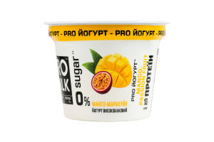 Йогурт 3% высокобелковый с наполнителем и подсластителем без добавления сахара Манго-маракуйя Pro Milk ст 200г