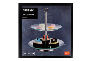 Блюдо скло/н/ж сталь двоярусне 25*25*27см Ardesto