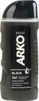 Гель для душу та шампунь для волосся з активованим вугіллям 2в1 Black Arko Men 260мл