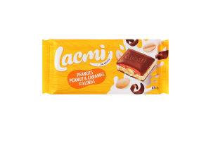 Шоколад молочный Peanuts Peanut&Caramel Fillings Lacmi Roshen м/у 87г