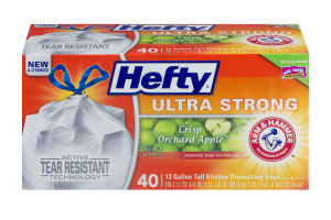 Hefty 13 Gallon Tall Kitchen Drawstring Bags - 40 CT