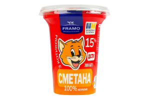 Сметана 15% Framo ст 300г