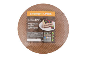 Коржі вафельні для торта з додаванням какао Lekorna м/у 140г