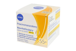 Крем для лица дневной против морщин + ревитализация с натуральным аргановым маслом и кальцием SPF 15 55+ Nivea 50мл