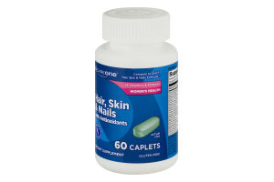 CareOne Hair, Skin & Nails with Antioxidants Dietary Supplement Caplets - 60 CT