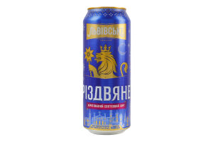 Пиво 480мл 4.2% темне пастеризоване Різдвяне Львівське з/б