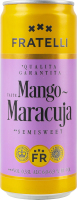 Напиток винный 0.33л 6-6.9% белый полусладкий слабоалкогольный газированный Mango-maracuja Fratelli ж/б