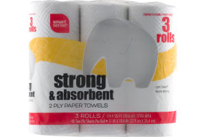 Smart Sense Strong & Absorbent 2 Ply Paper Towels - 3 CT