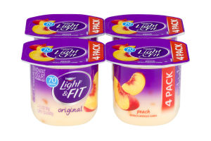 Dannon Light & Fit Nonfat Yogurt Peach - 4 CT
