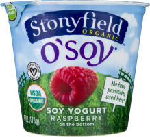 Stonyfield Organic O'Soy Yogurt Raspberry