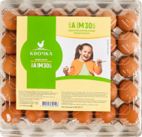 Яйця курячі харчові столові першої категорії клас А Квочка к/у 30шт