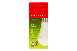 Лампа Eurolamp LED з акумулятор A70 12W 4500K E27
