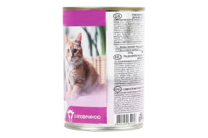 Корм д/котів з смаком яловичини 415г ж/б Дасті