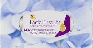Ahold Facial Tissues Soft & Gentle 3-Ply Unscented - 144 CT