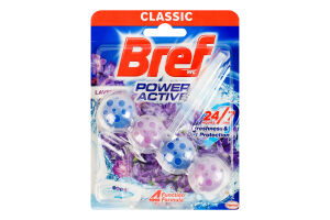 Средство для чистки унитаза твердый туалетный блок Лаванда Сила-актив Classic Bref 50г