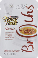 Purina Fancy Feast Broths Classic with Chicken, Vegetables & Whitefish Gourmet Cat Complement