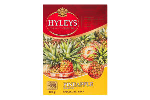 Чай чорний цейлонський байховий суцільнолистовий з додаванням рослинної сировини Ананас Hyleys к/у 100г