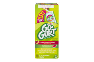 Yoplait Go-Gurt Low Fat Yogurt Strawberry Banana, Watermelon - 8 CT