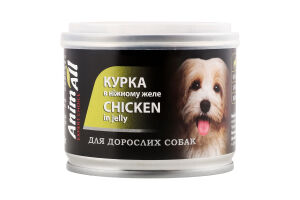 Корм д/дорослих собак Курка в ніжному желе 195г ж/б AnimAll