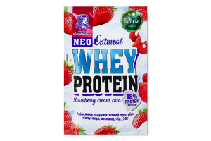 Каша овсяная быстрого приготовления с клубникой и сливками с подсластителями Whey protein Vivsyanushka м/у 50г