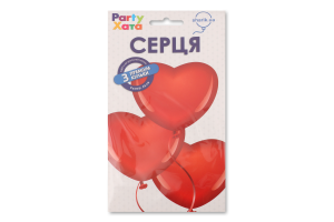 Набір кульок латексних Серця червоні 3шт Party Хата