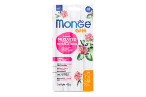 Ласощі д/котів Gift Skin support Тріска та червона конюшина 15г стік Monge