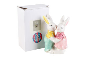 Статуетка Великодні зайці керамічна 986410