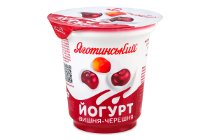 Йогурт 2.1% с фруктовым наполнителем Вишня-черешня Яготинський ст 260г