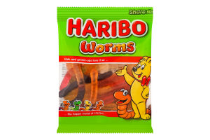 Цукерки желейні неглазуровані Жувальні черв'ячки Haribo м/у 150г