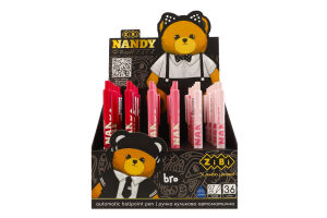 Ручка кулькова автоматична 0.7мм №ZB.2116 Рожевий ведмедик Kids Line ZiBi 1шт
