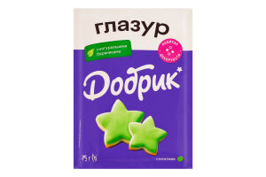 Глазурь с натуральными красителями салатовая Добрик м/у 75г