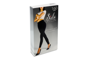 Термолеггинсы женские на коротком флисе Siela Collant collection 160den L nero