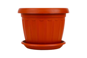 Горщик д/квітів Терра теракотовий 12*9см з підставкою Алеана