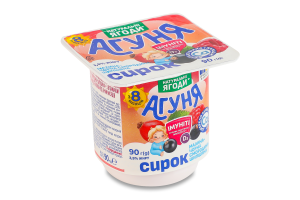 Сирок 3.9% для дітей від 8міс з наповнювачем фруктовим Малина-чорна смородина-шипшина Імуніті Агуня ст 90г