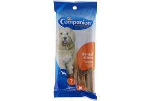 Companion Dental Sticks Medium & Large Dog Snacks - 7 CT