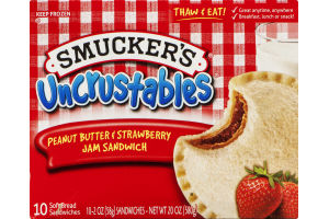 Smucker's Uncrustables Peanut Butter & Strawberry Jam Sandwich - 10 CT
