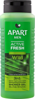 Гель для душу чоловічий 3в1 Wild Active fresh Apart 500мл