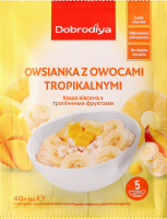 Каша швидкого приготування вівсяна з тропічними фруктами 40г Добродія