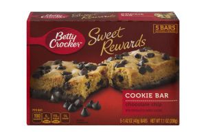 Betty Crocker Sweet Rewards Cookie Bar Chocolate Chip - 5 CT