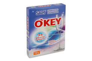 Сіль д/посудомийних машин гранульована 700г О"Кей