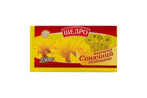 Маргарин 72% столовий Сонячний особливий Щедро м/у 250г