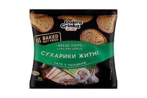 Сухарики ржаные Сало с чесноком Dobra Grinka м/у 80г