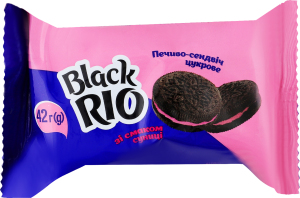 Печенье-сэндвич сахарное со вкусом земляники Black Rio Українська Зірка м/у 42г