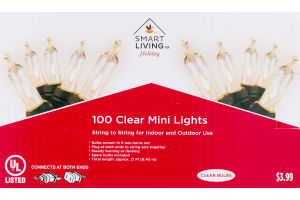 Smart Living Holiday 100 Clear Mini Lights String